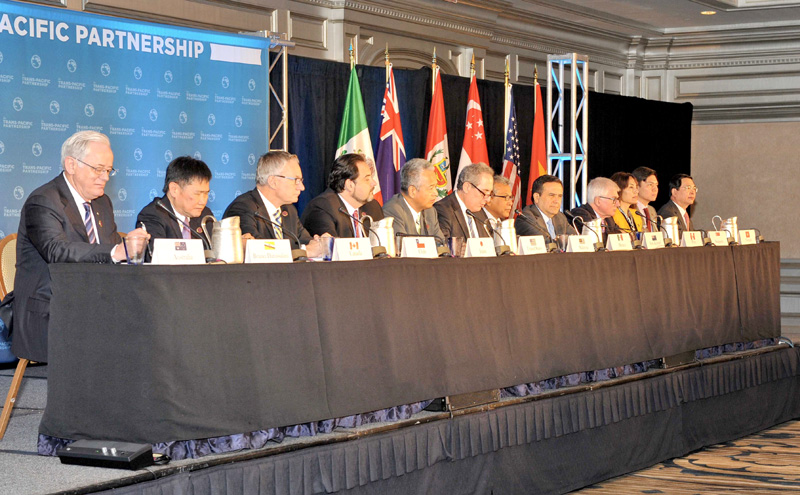 Đại diện 12 nền kinh tế tham gia Hiệp ước TPP.
