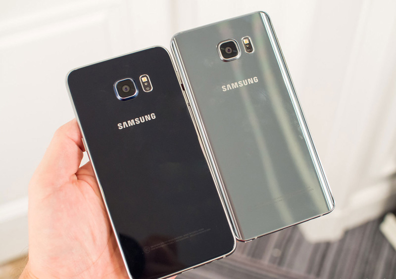 Mặt lưng của Galaxy S6 Edge Plus và Note 5.