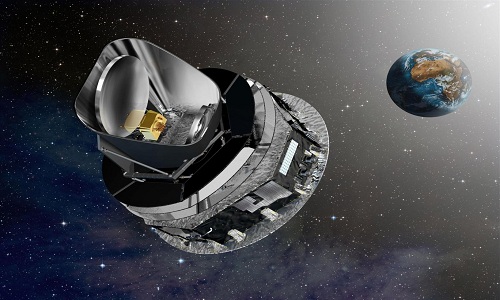 Kính viễn vọng Planck của Cơ quan Vũ trụ châu Âu bay trên quỹ đạo. Ảnh: ESA.