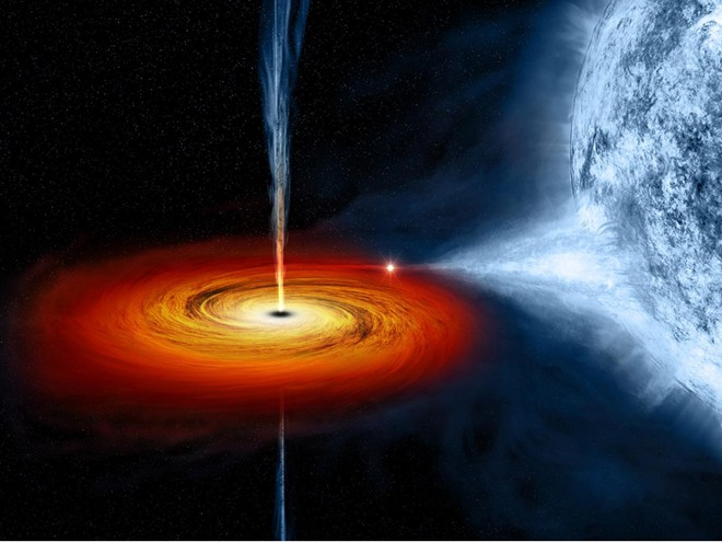 Hình minh họa hố đen nuốt một ngôi sao. Ảnh: NASA