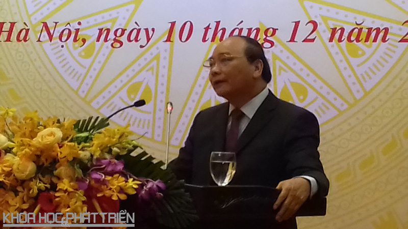 Phó Thủ tướng Nguyễn Xuân Phúc - Trưởng ban chỉ đạo Tây Bắc phát biểu tại hội nghị.