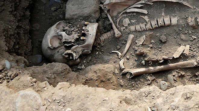 Phát hiện xương người từ thời kỳ Đồ đá mới được tìm thấy trong hố chôn tập thể.