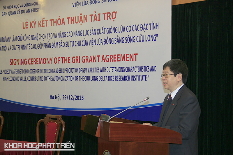Thứ trưởng Bộ KH&CN Trần Quốc Khánh phát biểu tại Lễ ký kết