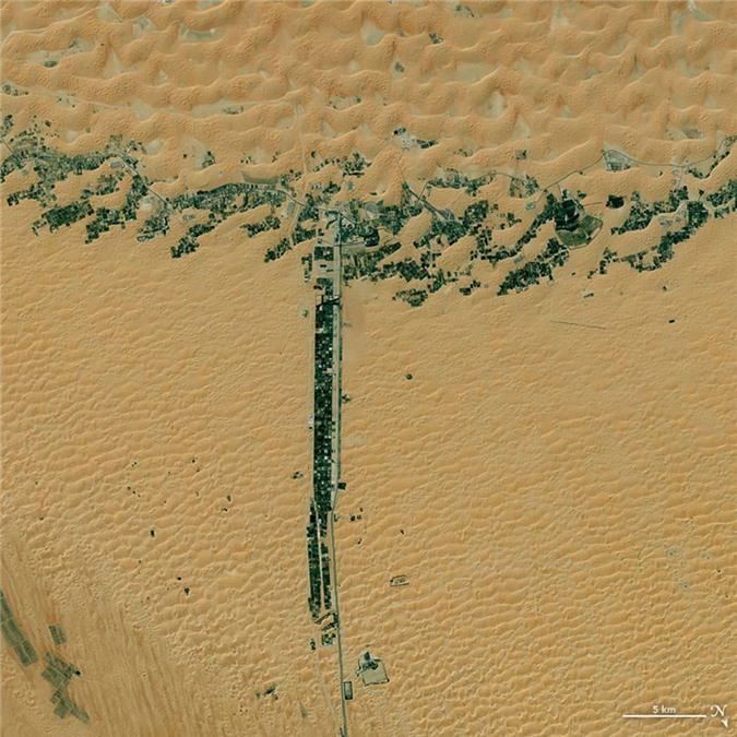 Tháng 3/2015, thiết bị OLI của Landsat 8 đã chụp lại được hình ảnh hai con con đường giao nhau tạo nên hình chữ T độc đáo, tại Các tiểu vương quốc Ả Rập thống nhất.