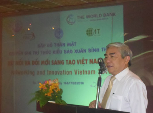 Bộ trưởng Nguyễn Quân phát biểu tại buổi gặp mặt.