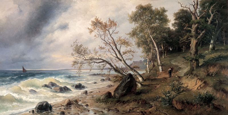 Bức họa “Bờ biển Baltic trên đảo Vilm” do họa sĩ Đức Friedrich Preller vẽ từ  năm 1888. Cảnh sắc hiện nay trên đảo vẫn còn nguyên vẹn như trong bức tranh từ hơn một thế kỷ trước. Ảnh: BFN