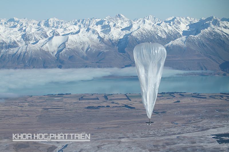 Khinh khí cầu trong dự án Google Loon. Ảnh: Washingtonpost