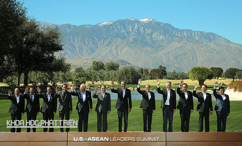 Các nhà lãnh đạo tham dự Hội nghị cấp cao đặc biệt ASEAN - Mỹ tại Sunnylands. Ảnh: PNA