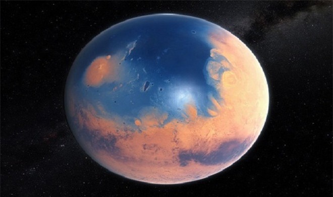 Đầu năm 2015, các nhà khoa học ước tính ít nhất 1/15 bề mặt sao Hỏa được bao phủ dưới lớp nước sâu 137m.