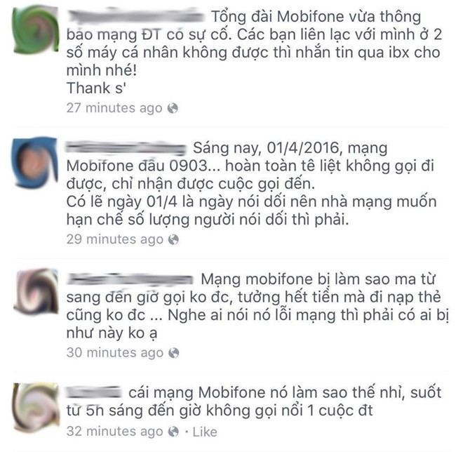 Các than phiền về mạng MobiFone gặp sự cố xuất hiện dày đặc trên mạng xã hội.
