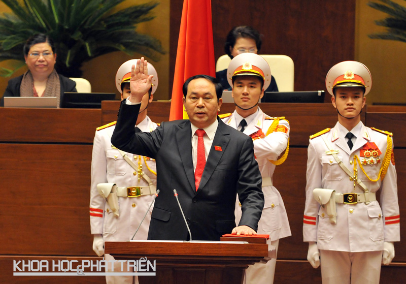 Chủ tịch nước Trần Đại Quang thể sẽ giữ vững độc lập chủ quyền Tổ quốc. Ảnh: NY.