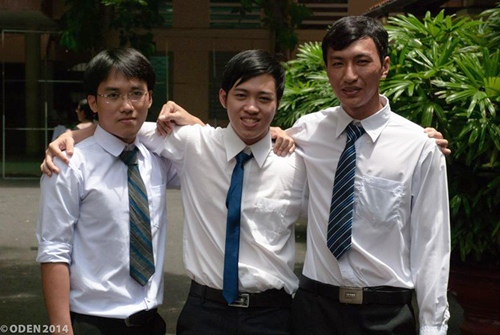 Hai thành viên nhóm nghiên cứu(từ trái sang) Nguyễn Hải Dương, Ung Quang Huy- Ảnh nhóm cung cấp.