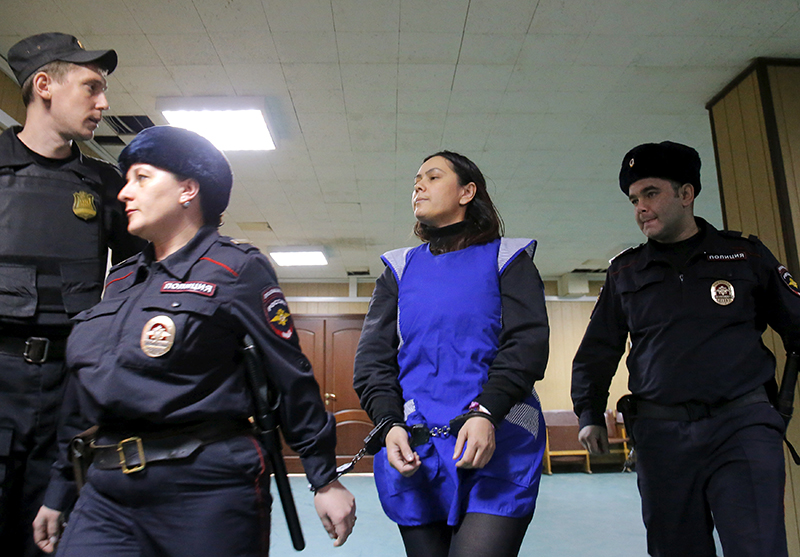 Bảo mẫu Gulchekhra Bobokulova tại phiên xét xử ở Moscow. Ảnh: Japantimes