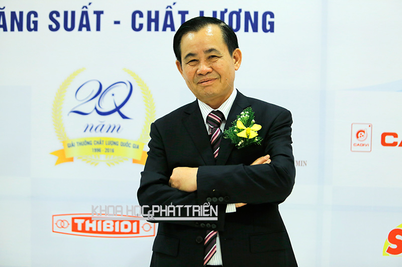 Ông Vũ Ngọc Sang trong lễ trao Giải thưởng Chất lượng Quốc gia 2015. Ảnh: PH