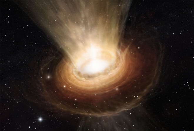 Hố đen có hiệu suất phát năng lượng rất tốt. Ảnh: ESO.