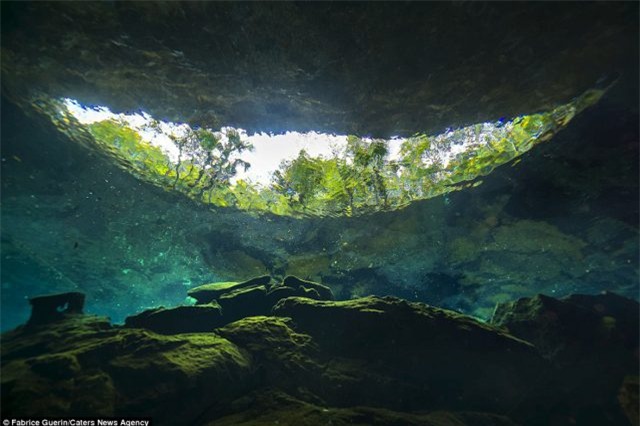 Người Maya cổ thường xây dựng nơi ở xung quanh các hồ này và sử dụng nước trong hồ để sinh hoạt (Ảnh: Fabrice Guerin)