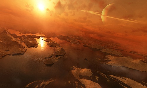 Mặt trăng Titan của sao Thổ có thể cho phép sự sống phát triển. Ảnh minh họa: Wordpress