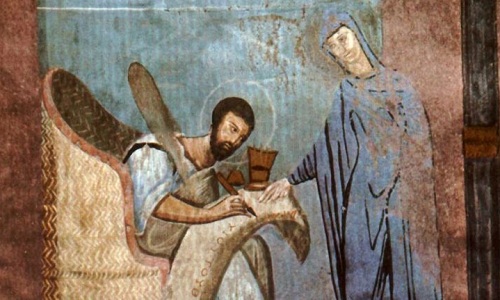 Tranh vẽ mô tả quá trình chép Kinh Thánh. Ảnh: Wikimedia