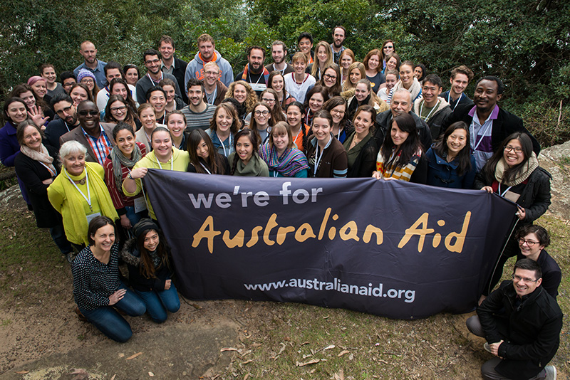Những người hoạt động chống đại dịch AIDS ở Australia. Ảnh: Australianaid