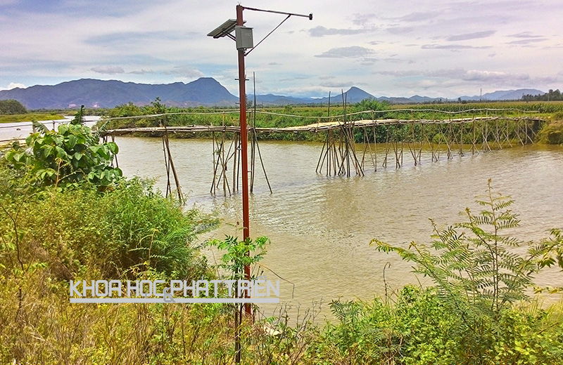 Hệ thống cảnh báo lũ trên sông Vu Gia - Thu Bồn (Quảng Nam) - một sản phẩm của chương trình KC.01/11-15. Ảnh: Kim Lợi