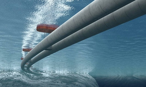 Đường hầm giao thông lơ lửng dưới nước sẽ khắc phục nhiều vấn đề do địa hình hiểm trở gây ra. Ảnh: Norwegian Public Roads Administration