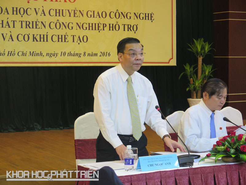  Bộ trưởng Chu Ngọc Anh phát biểu tại Hội thảo       Ảnh Vũ Ngọc