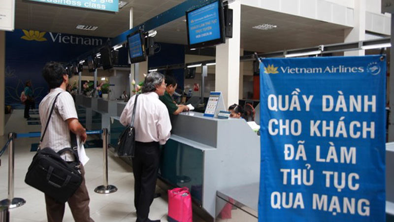 Web check-in giúp tiết kiệm thời gian chờ đợi cho hành khách đi máy bay