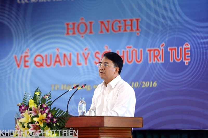 Ông Lê Khắc Nam - Phó Chủ tịch UBND Thành phố Hải Phòng phát biểu tại hội nghị. Ảnh: Loan Lê.