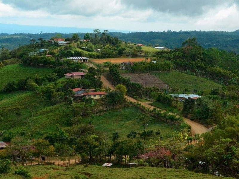 Khu vực nông nghiệp nhiệt đới nhiều núi đồi ở Costa Rica