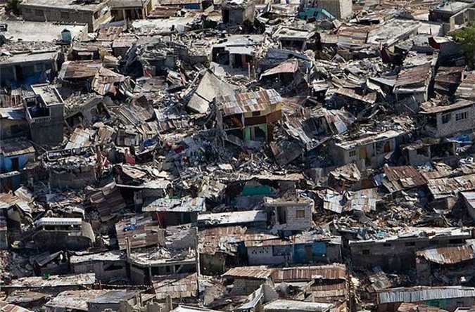Động đất 7 độ Richter ở độ sâu 8,1 dặm đã làm rung chuyển Haiti vào ngày 12/1/2010.