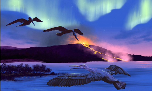 Hóa thạch chim 90 triệu năm tuổi được tìm thấy ở vùng Bắc Cực thuộc Canada. Ảnh: Michael Osadciw.