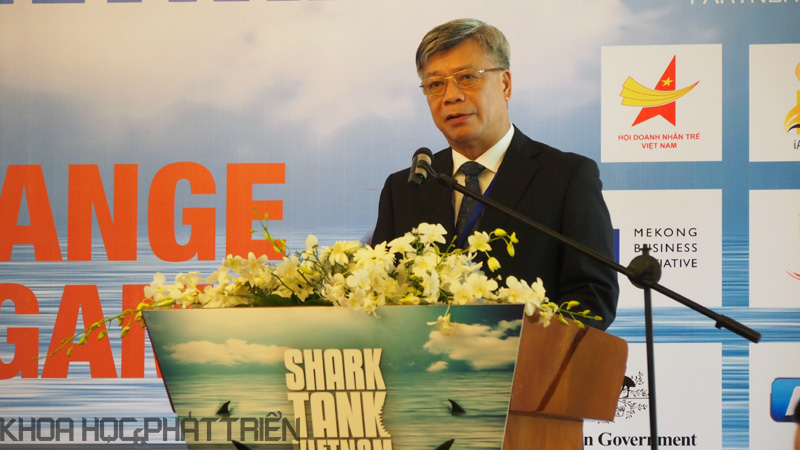 Thứ trưởng Bộ KH&CN Trần Việt Thanh phát biểu tại sự kiện công bố chương trình Shart Tank  