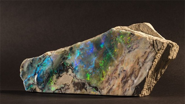 Một khối đá opal có màu sắc lạ mắt được trưng bày tại Australia (Ảnh: Bảo tàng Nam Australia)