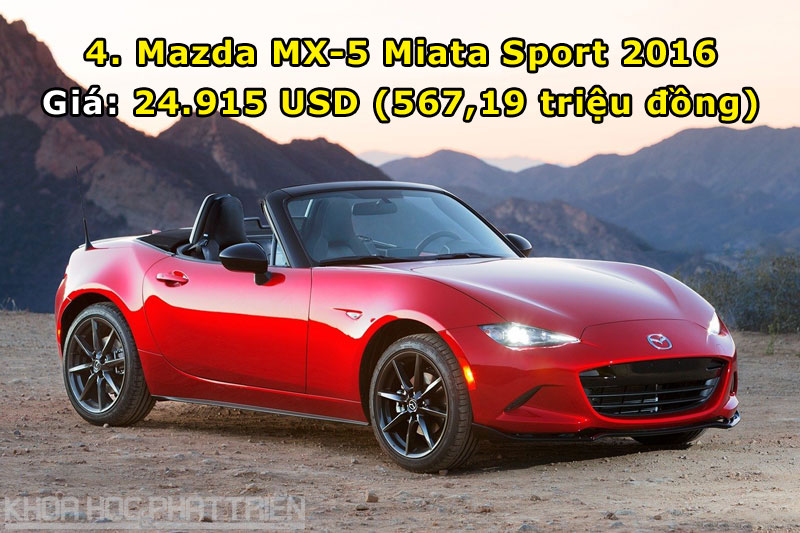 4. Mazda MX-5 Miata Sport 2016.