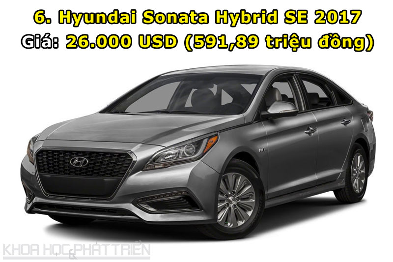 6. Hyundai Sonata Hybrid SE 2017.