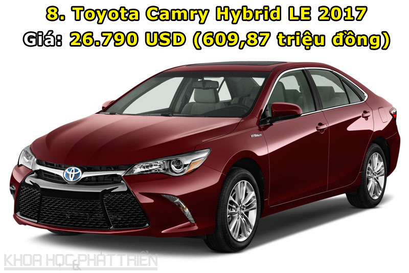 8. Toyota Camry Hybrid LE 2017.