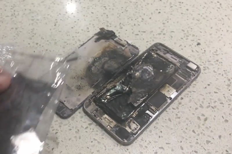 iPhone 6 Plus hư hỏng nặng sau khi bị nổ.