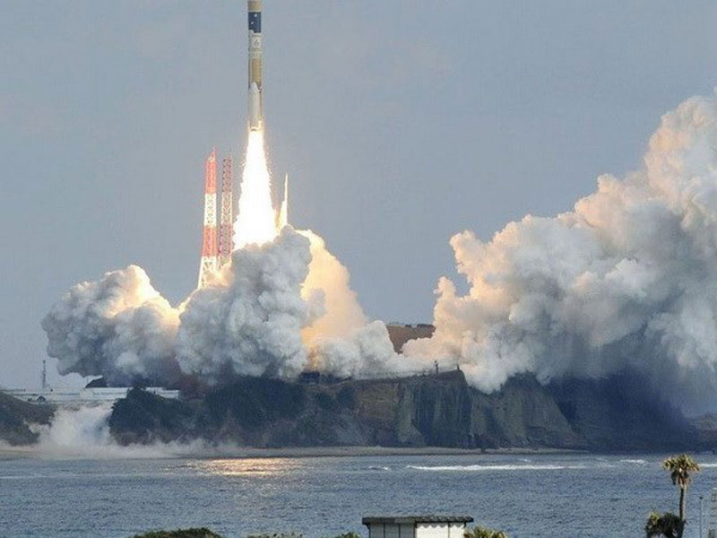 Tên lửa đẩy H-2A mang theo vệ tinh IGS Radar-5 tại Trung tâm Vũ trụ Tanegashima. (Nguồn: Kyodo).