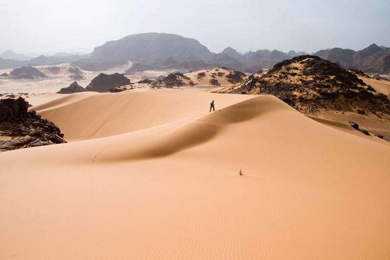 3. Sa mạc Sahara - Algeria, Chad, Ai Cập, Eritrea, Libya, Mali, Mauritania, Ma-rốc, Niger, Sudan, Tunisia và Tây Sahara. Diện tích: 9 triệu km2.