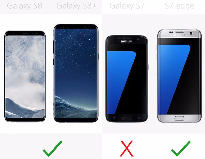 Galaxy S7 không có màn hình cong như 3 mày còn lại.