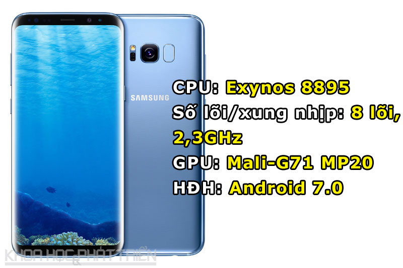 Ngoài vi xử lý Exynos 8895, Samsung Galaxy S8 còn có phiên bản dùng chip Qualcomm Snapdragon 835 (bán tại thị trường Mỹ).