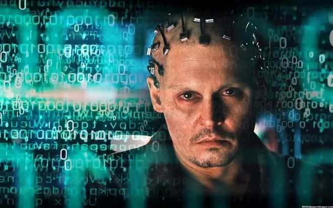 Trong bộ phim Transcendence, nhà khoa học Will Caster do Johnny Depp thủ vai đã chuyển tải trí tuệ của mình vào một chương trình máy tính. Ảnh: The Guardian.