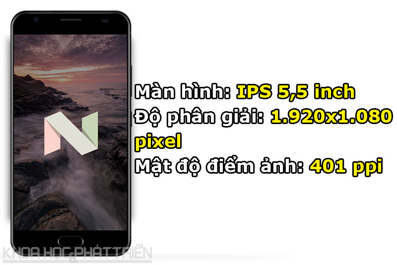 Màn hình được bảo vệ bởi kính cường lực Corning Gorilla Glass 3 vát cong 2,5D.