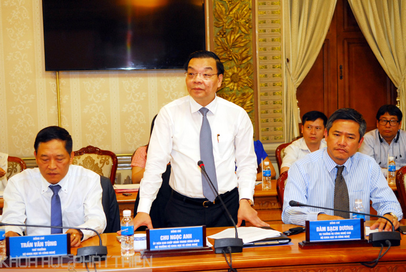 Bộ trưởng Chu Ngọc Anh phát biểu tại Lễ Ký kết  Ảnh: TM