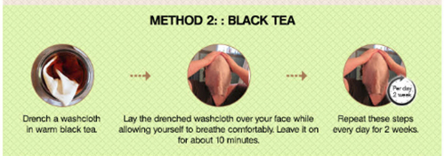 Cách sử dụng nước trà đen khắc phục da dầu.
