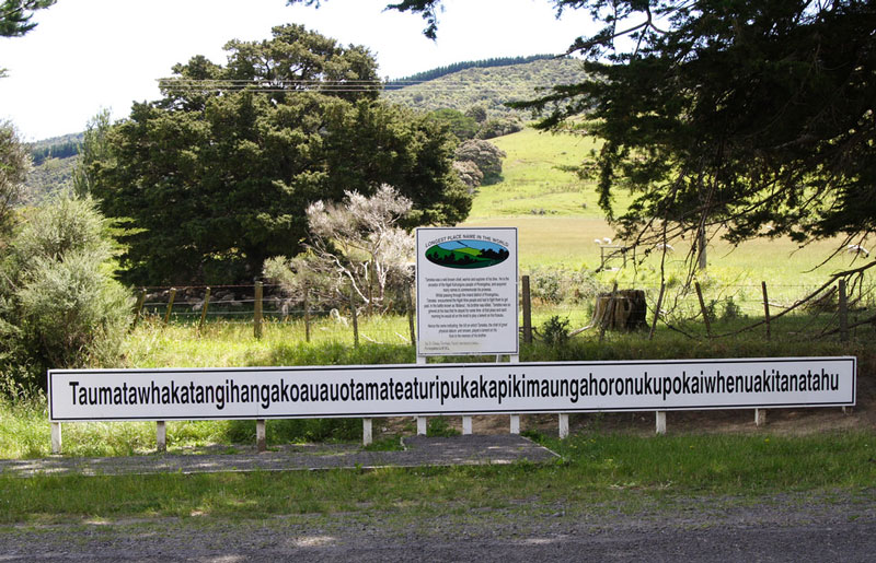 1.Taumatawhakatangihangakoauauotamateaturipukakapikimaungahoronukupokaiwhenuakitanatahu (85 ký tự). Là ngọn đồi nằm ở gần Porangahau, phía Nam của Waipukurau, Zealand. Chiều cao của ngọn đồi là 305m. Nó nổi bật chủ yếu là vì cái tên dài bất thường của mình.