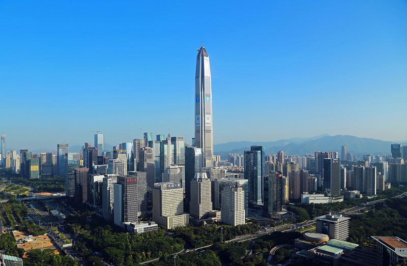 7. Ping An Finance Center (115 tầng). Là tòa nhà chọc trời tọa lạc ở Thâm Quyến, Trung Quốc. Tòa nhà này được khánh thành vào năm 2016. 