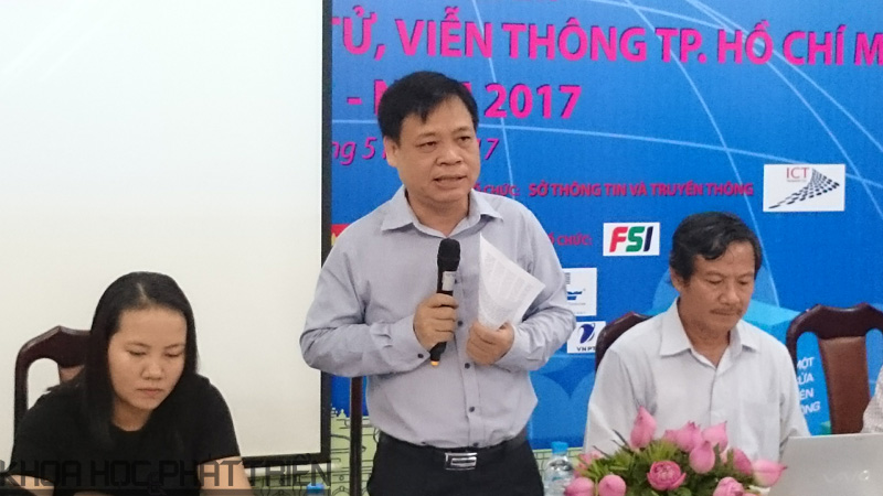 Ông Lê Quốc Cường - Phó Giám đốc Sở TT - TT TPHCM chia sẻ tại buổi họp gới thiệu Triển lãm