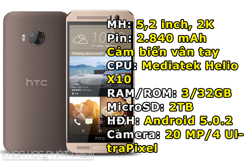 HTC One ME (5,99 triệu đồng xuống 5,69 triệu đồng).