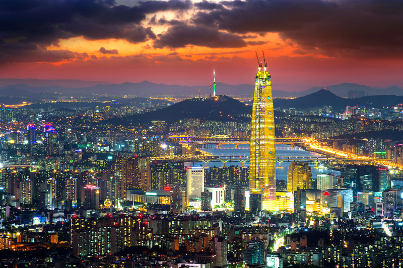 4. Thủ đô Seoul, Hàn Quốc. Dân số: 22,545 triệu người.